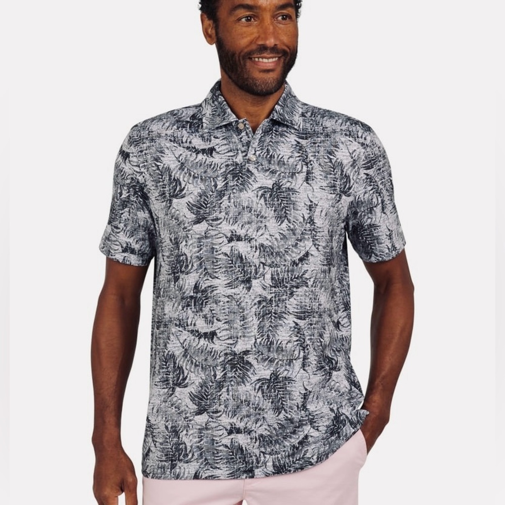 Chaps Men's Everyday Performance Printed Polo Short Sleeve Shirt-XXL